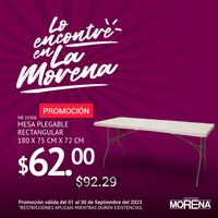 MESA PLEGABLE RECT BL BASIC 180X75X72 CM 09-30-135