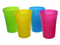 SET 4 VASOS PLAS 12" LISO