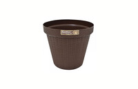MACETA PLAS 4 RATAN CAFE COCOA C/BASE MEGA 1470